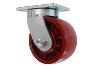 Red Crowned Ductile Steel Wheel, Precision Ball Bearing