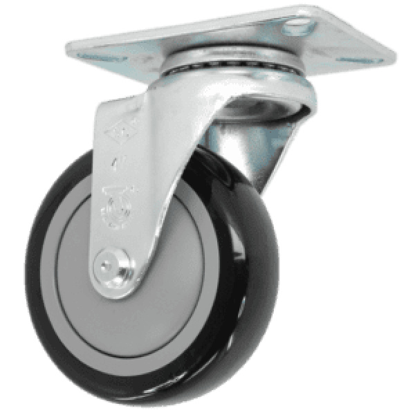 Swivel, poly pro wheel, precision ball bearing in black