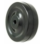 Soft rubber wheel in black on white background