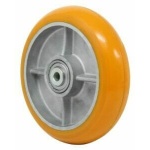 Polyurethane on aluminum wheels in orange