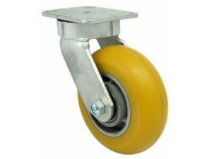 A Metallic Wheel With a Yellow Color Rim