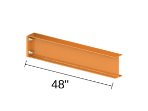 cantilever rack base showing that it is 48 inches in length