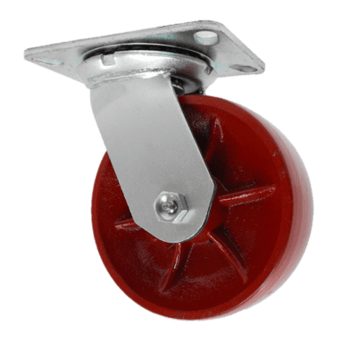 8" x 2" Swivel Caster, (CD) Crowned Ductile Steel Wheel, Roller Bearing, 43CD81JR0419YY - Image 1