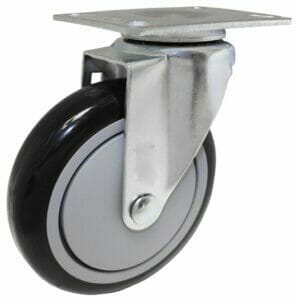 A Black Color Wheel With Grey Core