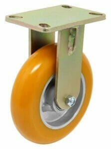 A Brass Wheel With an Orange Color Rim