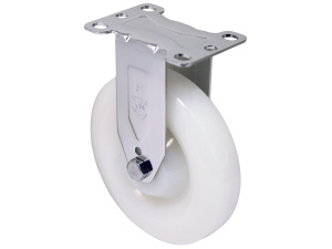 Stainless Steel 3" x 1-1/4" Rigid Caster, (NY) Nylon Wheel (B&C1047)