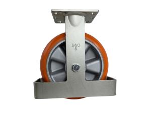 8" Polyflexon Rigid Caster with Integrated Toe Guard - 28UA80JO64174Y