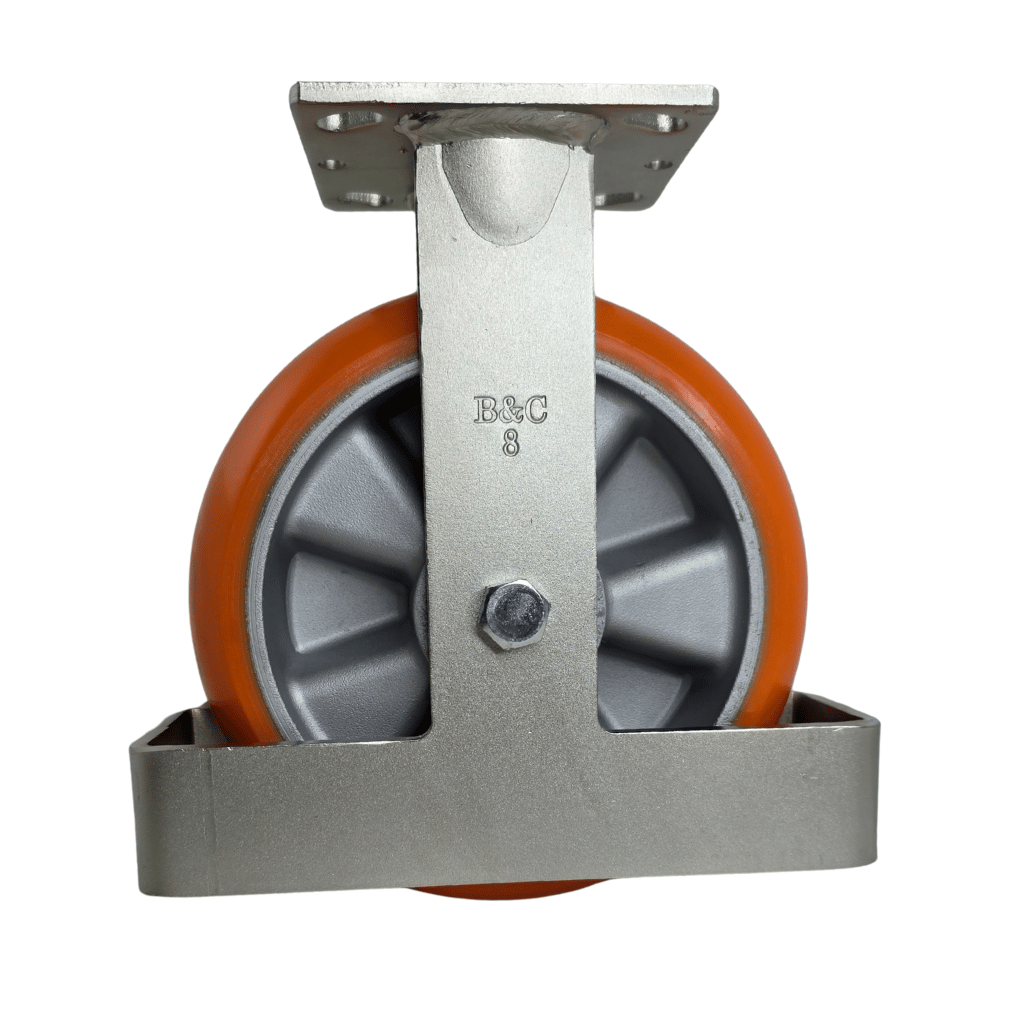 8" Polyflexon Rigid Caster with Integrated Toe Guard - 28UA80JO64174Y - Image 1