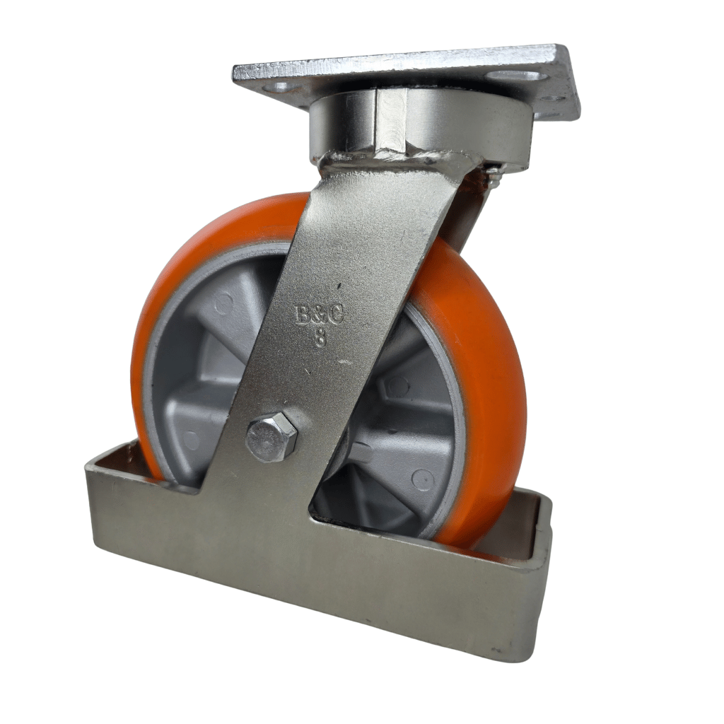 8" Polyflexon Kingpinless Swivel Caster with Integrated Toe Guard - 41UA80JO64174Y - Image 3