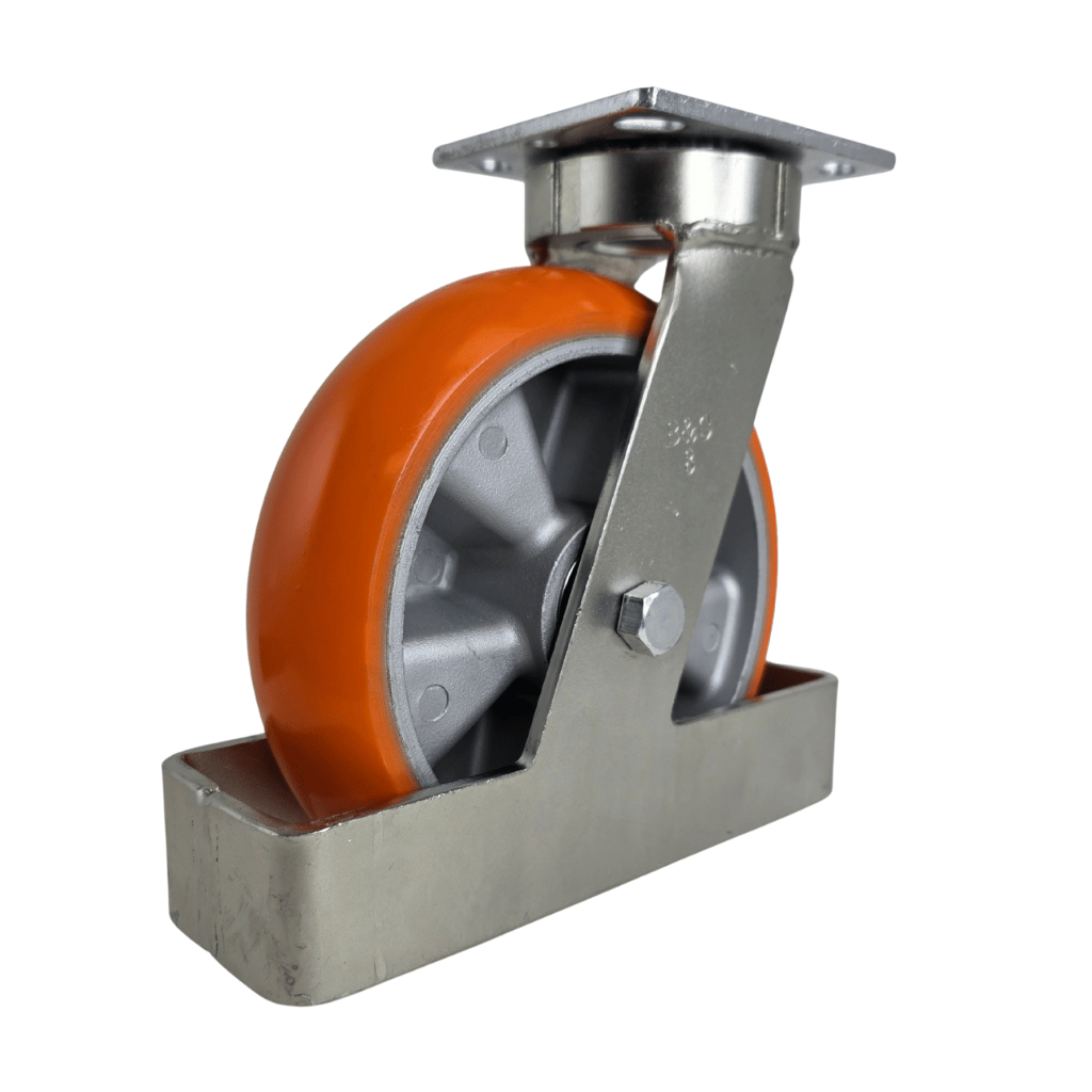 8" Polyflexon Kingpinless Swivel Caster with Integrated Toe Guard - 41UA80JO64174Y - Image 2