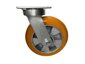 8" x 2" Kingpinless Caster, (UX) Ultraflex Wheel, Precision Ball Bearing