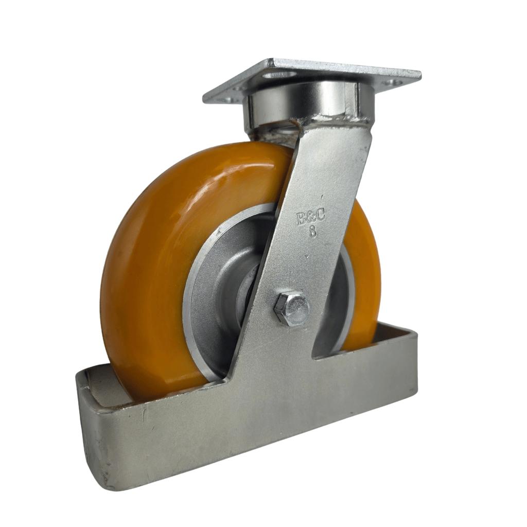 8" Ultraflex Kingpinless Swivel Caster with Integrated Toe Guard - 41UX80JO64174Y - Image 2