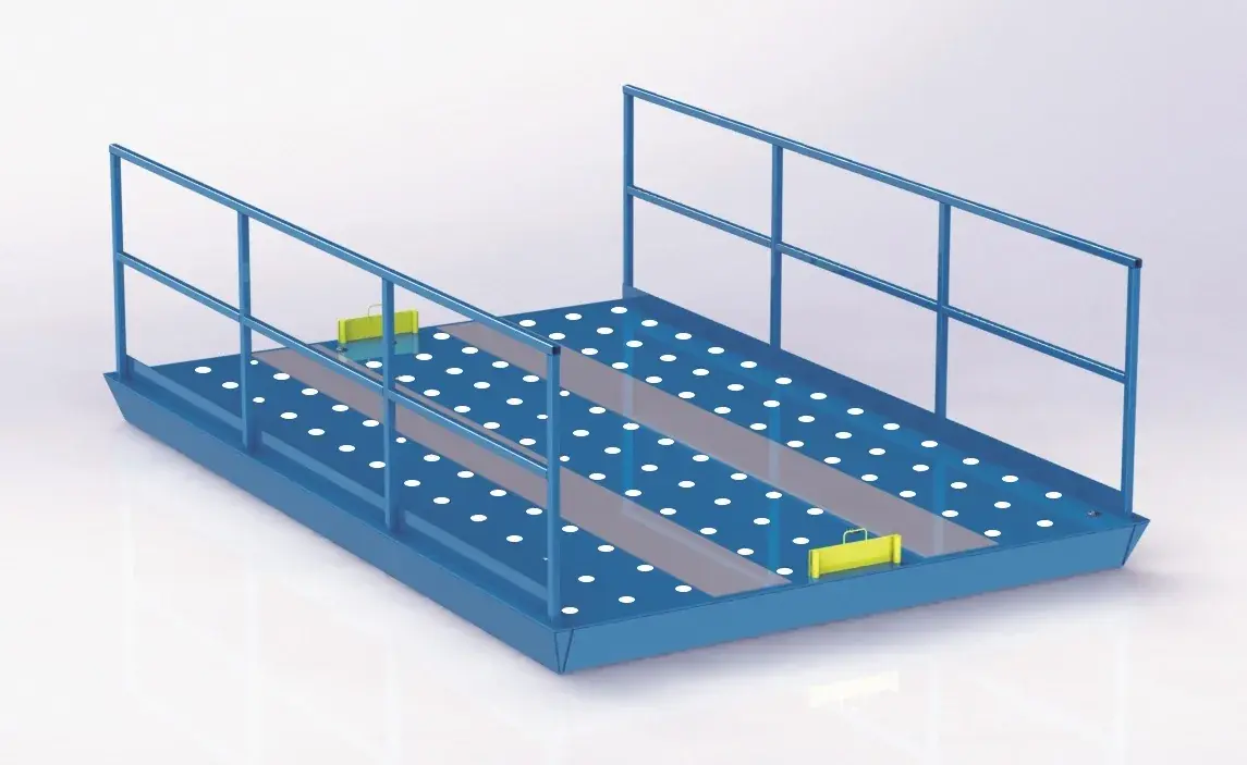 Ball transfer deck option for an Advance Lifts dock lift